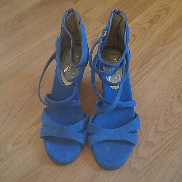 royal blue suede sandals